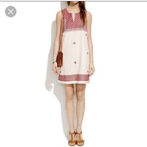 EUC Madewell suncoast stitch mosaic shift dress size size 8 embroidered